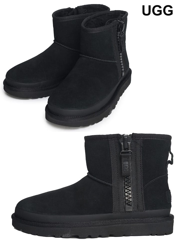 UGG (アグ) サイドジップ ムートンブーツ Classic Mini Zipper Tape 