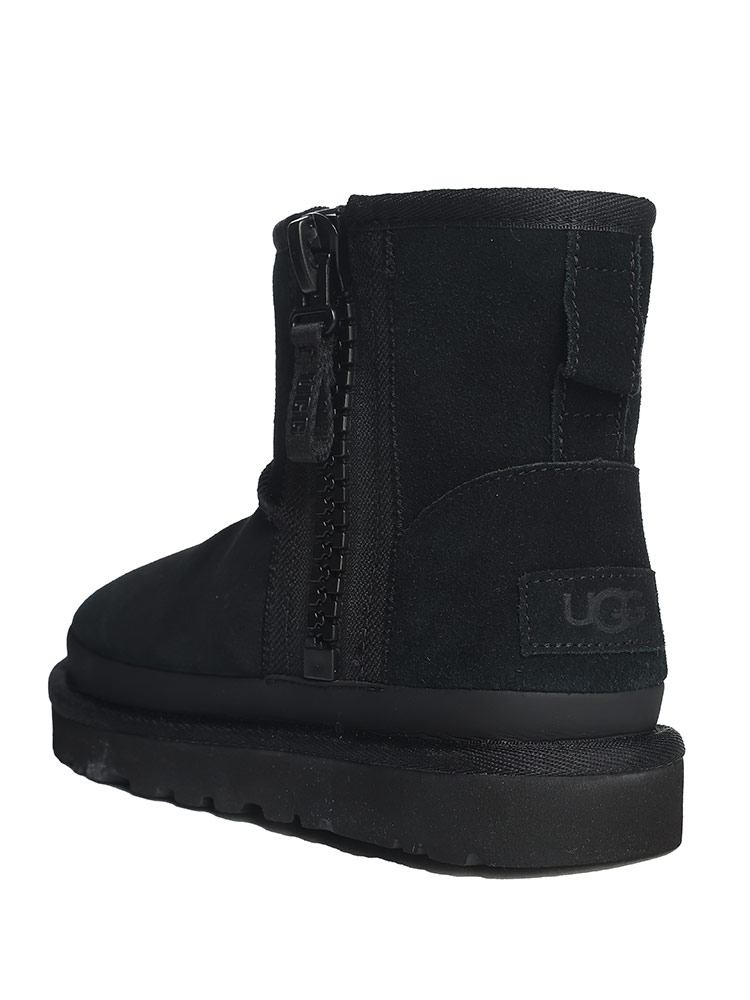 UGG サイドジップ　ブーツ　黒ファッション