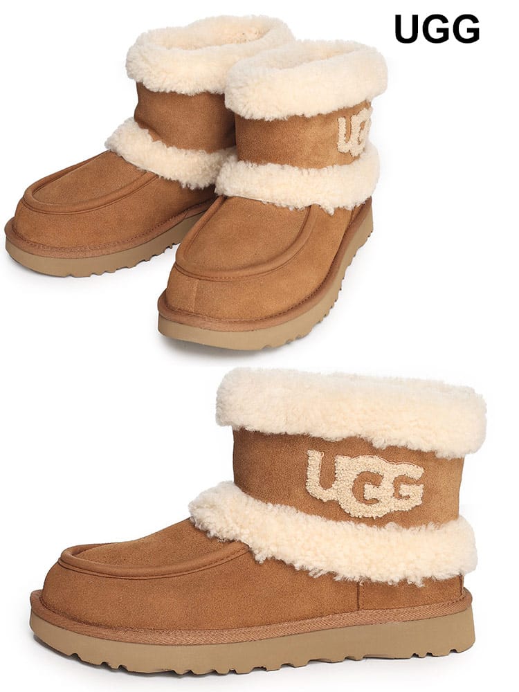 UGG (アグ) ボア ロゴ ムートンブーツ CLASSIC ULTRA MINI FLUFF UGGL1145410 ブランド レディース シューズ
