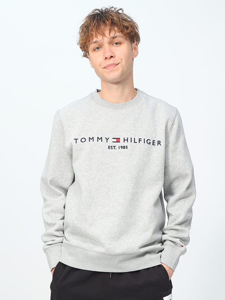 TOMMY HILFIGER (トミーヒルフィガー) 裏起毛 ロゴ刺繍 クルーネック トレーナー