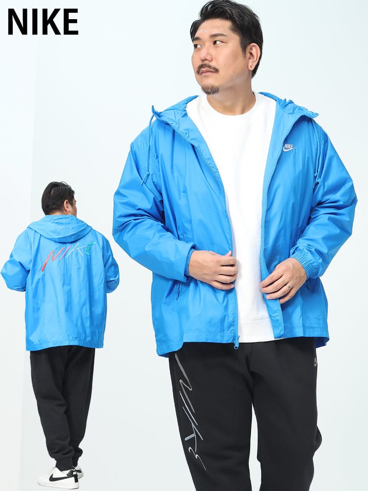NIKE CLUB WOVEN LINED JACKET バックロゴ ジップ ジャケット アウター (NIKE) ナイキ 大きいサイズ メンズ 