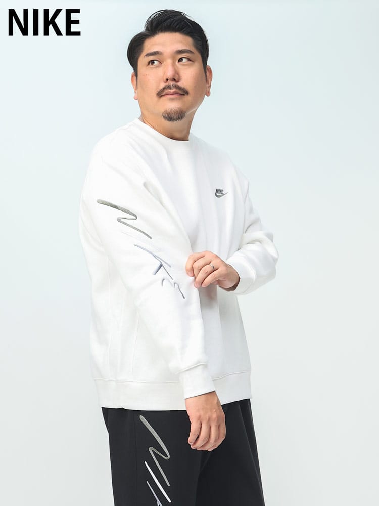 Nike Club Fleece Brushed Back Graphic Crew ロゴ クルーネック トレーナー スウェット (NIKE) ナイキ 大きいサイズ メンズ 