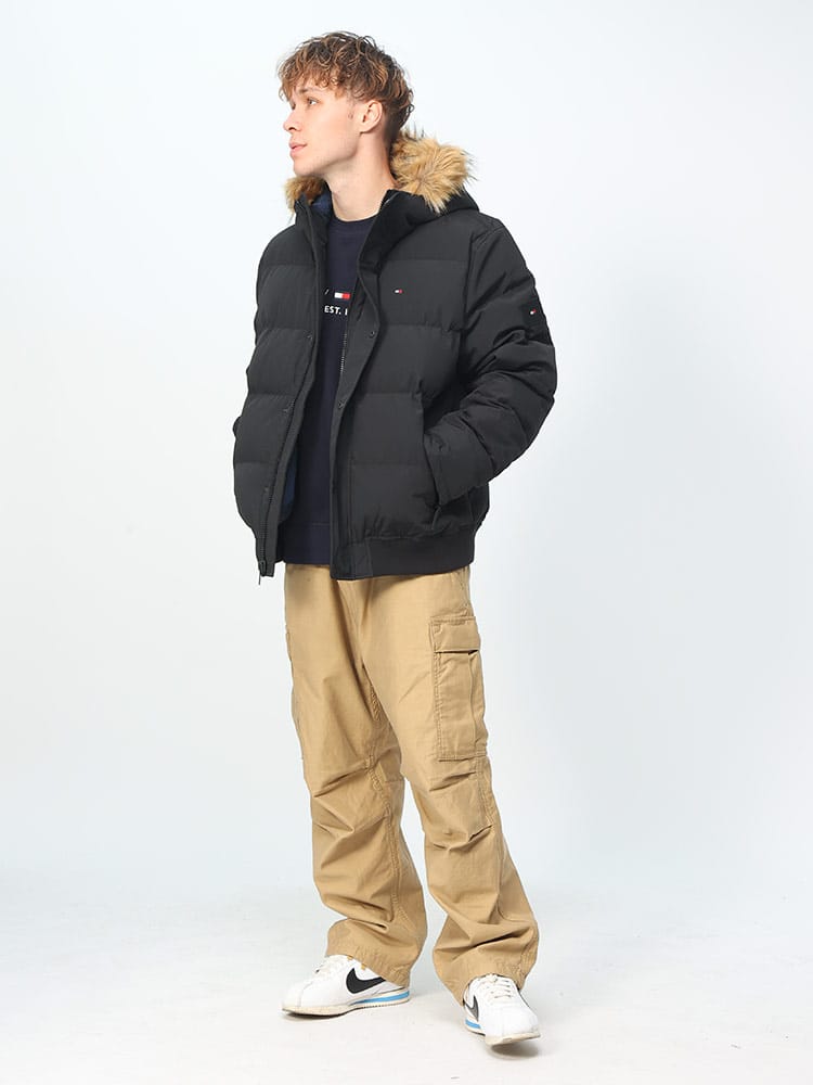 TOMMY HILFIGER (トミーヒルフィガー) ファーフード フルジップ 中綿 