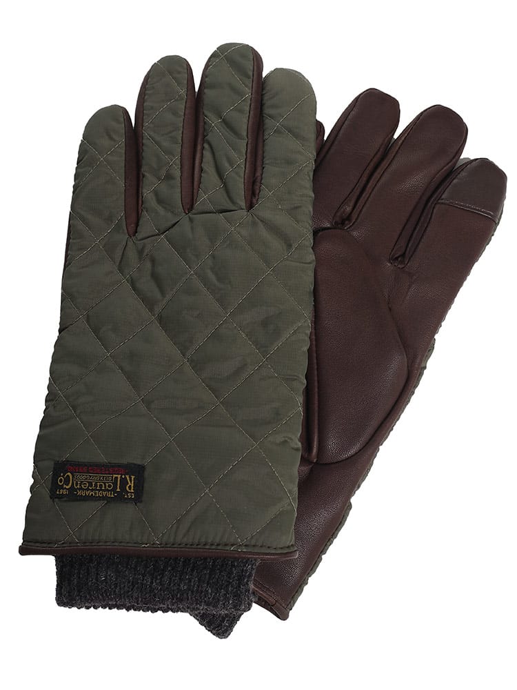 POLO RALPH LAUREN (ポロラルフローレン) キルティング×羊革 裏起毛 手袋 RLPG0078F3 ブランド メンズ 男性 レザー