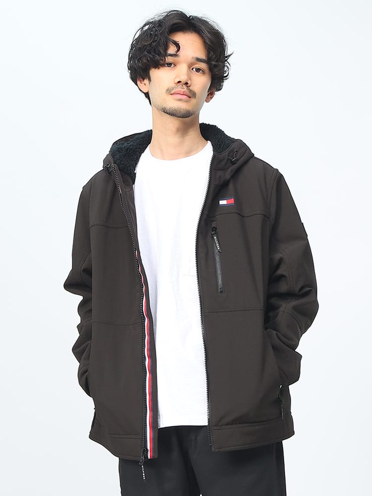 TOMMY HILFIGER (トミーヒルフィガー) 裏ボア フルジップ ジャケット SOFTSHELL PERFORMANCE HOODY
