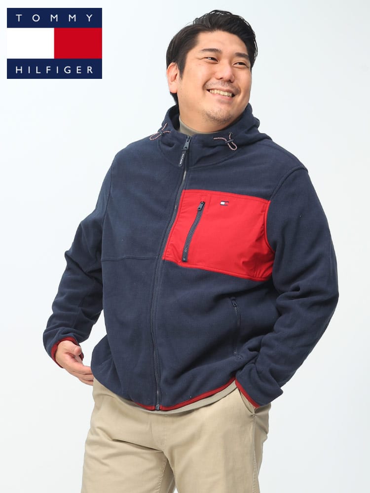 TOMMY HILFIGER トミーヒルフィガー フリースジャケット ブランド アウター ジップパーカー フード アメカジ 大きいサイズ メンズ