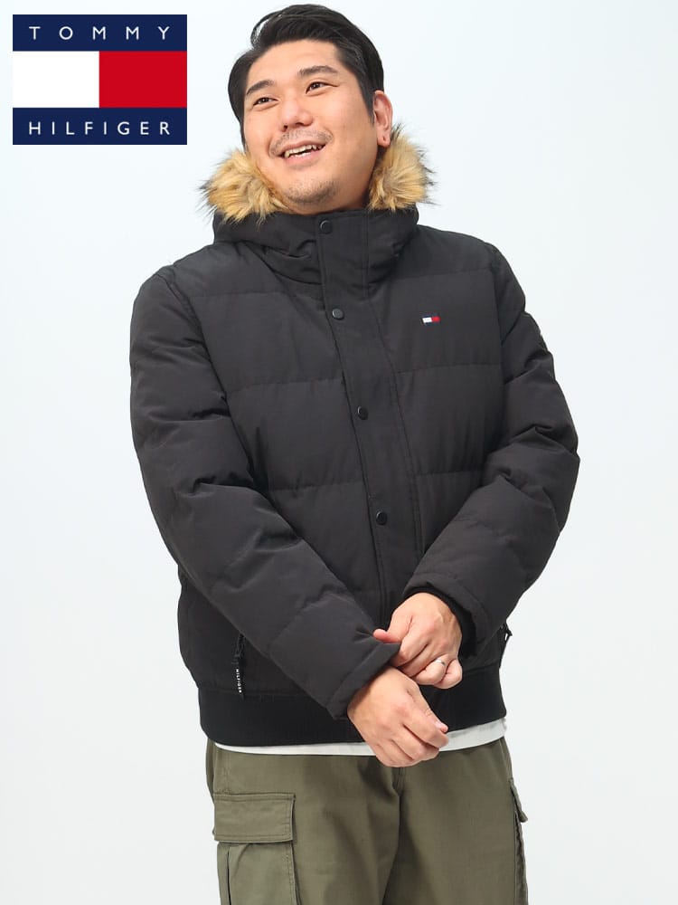 TOMMY HILFIGER トミーヒルフィガー 中綿ジャケット ブランド アウター ブルゾン 黒 迷彩 アメカジ ショートアウター 大きいサイズ メンズ