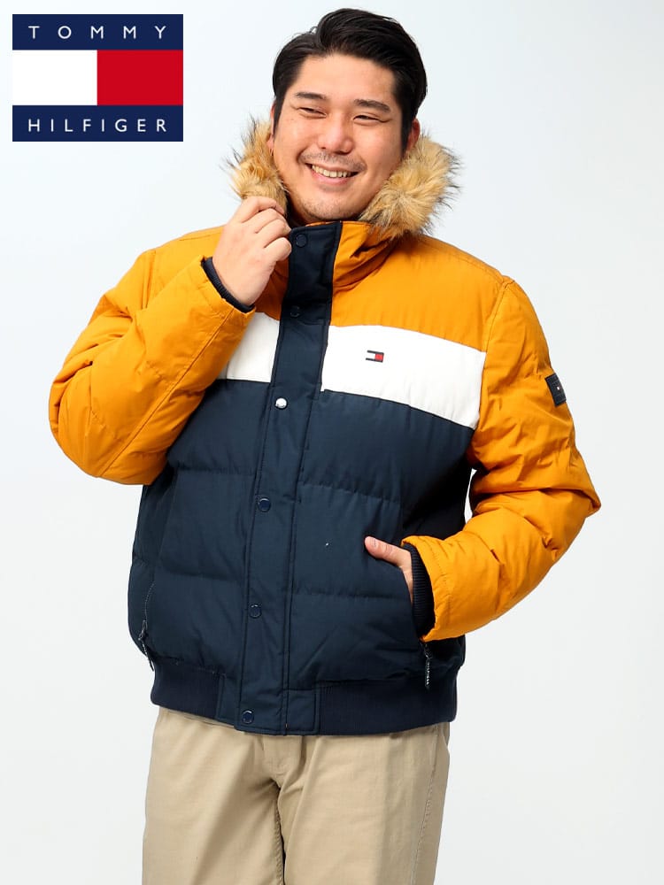 TOMMY HILFIGER トミーヒルフィガー 中綿ジャケット ブランド アウター ブルゾン 黒 迷彩 アメカジ ショートアウター 大きいサイズ メンズ