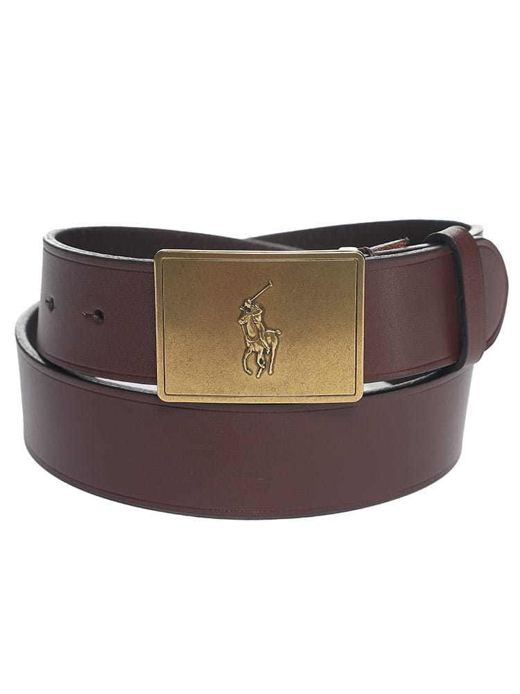 POLO RALPH LAUREN (ポロラルフローレン) プレートロゴ レザー ベルト 