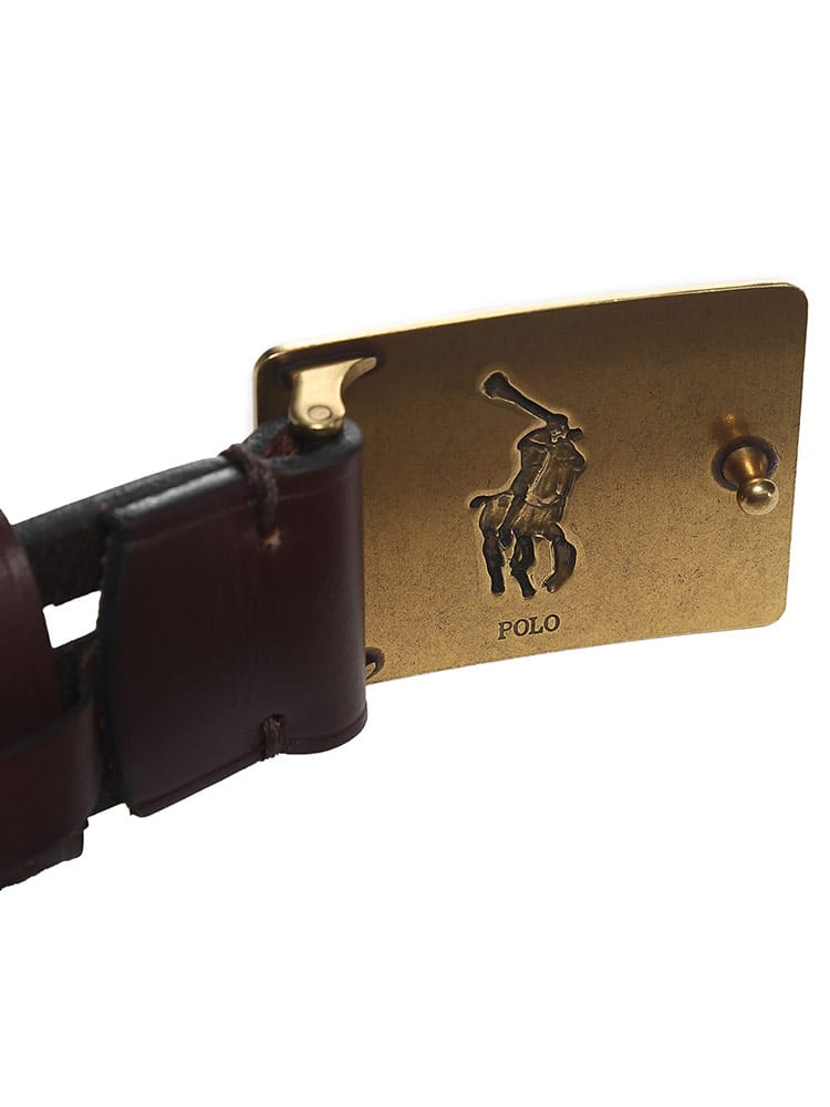 POLO RALPH LAUREN (ポロラルフローレン) プレートロゴ レザー ベルト 