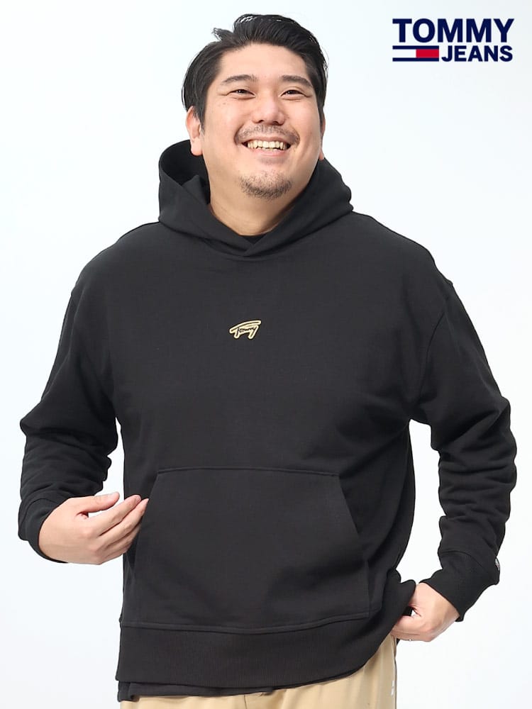在庫処分 返品交換不可 裏毛 ワンポイント プルオーバー パーカー (TOMMY JEANS) トミージーンズ 大きいサイズ メンズ