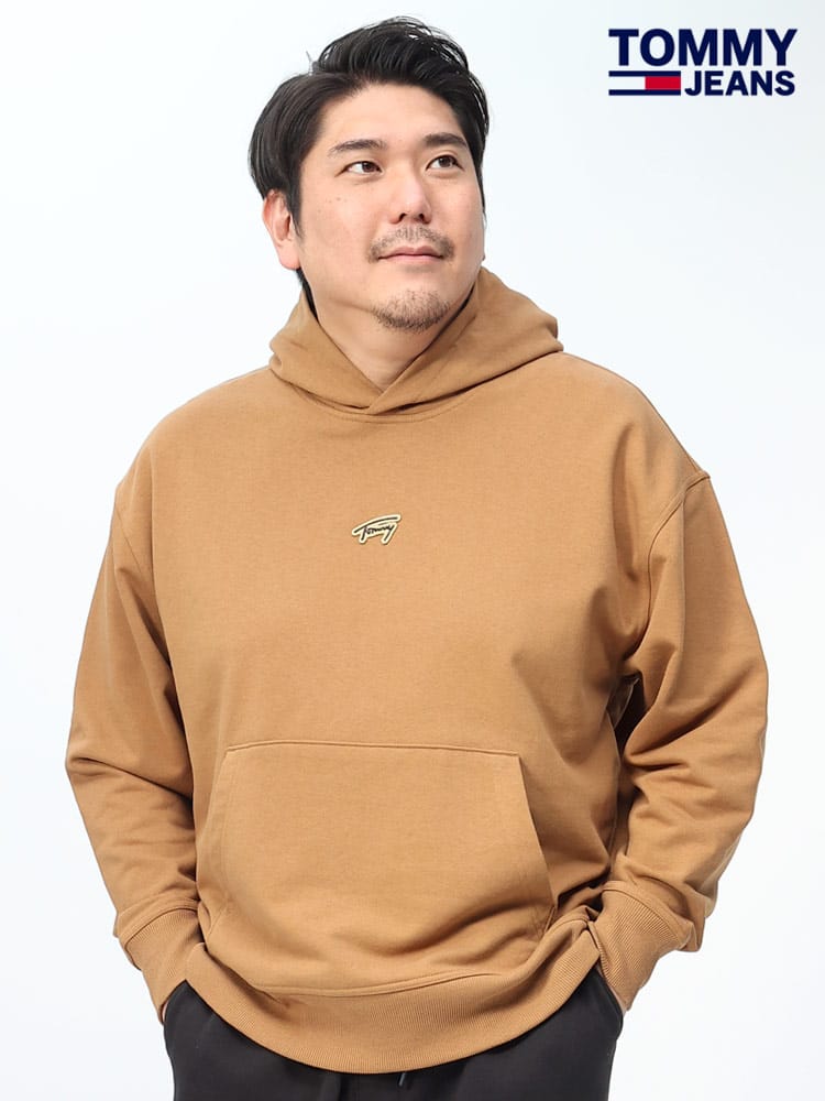 在庫処分 返品交換不可 裏毛 ワンポイント プルオーバー パーカー (TOMMY JEANS) トミージーンズ 大きいサイズ メンズ