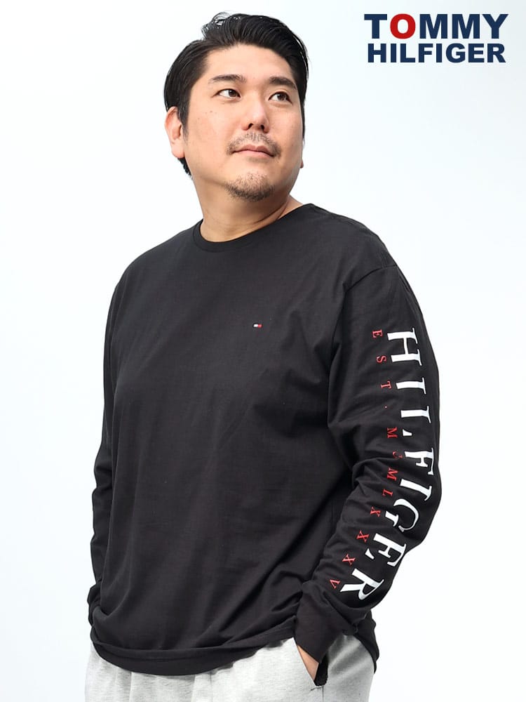 TOMMY HILFIGER トミーヒルフィガー ロンT 袖プリント ロゴ 長袖 Tシャツ ブランド カットソー 大きいサイズ メンズ