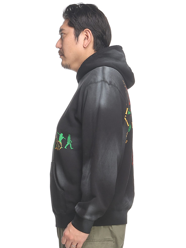 裏起毛 プリント プルオーバー パーカー EVOLUTION HOODY (PAS DE MER