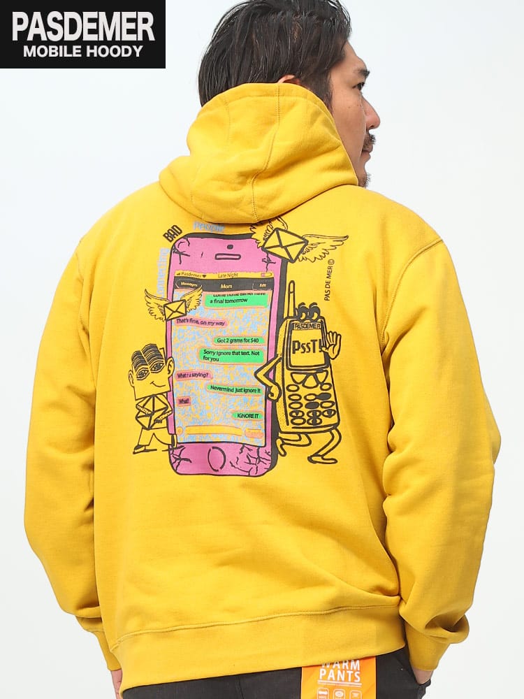 裏起毛 プリント プルオーバー パーカー MOBILE HOODY (PAS DE MER) パドゥメ 大きいサイズ メンズ 