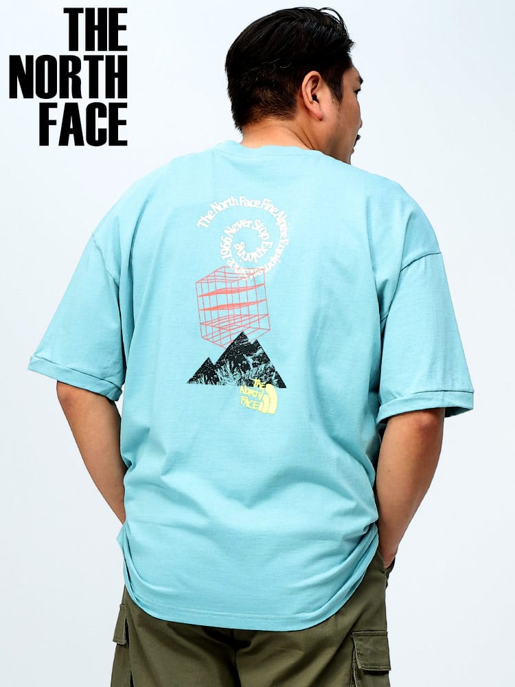 THE NORTH FACE ザ ノースフェイス 半袖 Ｔシャツ MOUNTAIN TEE グラフィックロゴ クルーネック バックプリント マウンテン 大きいサイズ メンズ ブランド 青