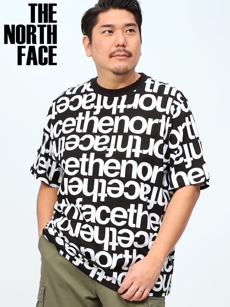 THE NORTH FACE ザ ノースフェイス 半袖 Tシャツ Men'z Aop Box Fit Tee 総柄 カラフル ロゴ プリント コットン 大きいサイズ メンズ ブランド