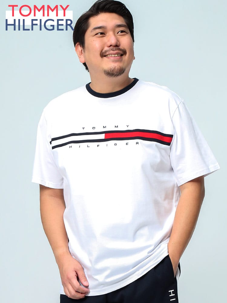 TOMMY HILFIGER トミーヒルフィガー ライン フラッグ 刺繍 ロゴ クルーネック 半袖 Tシャツ TINO TEE 7849807 大きいサイズ メンズ 