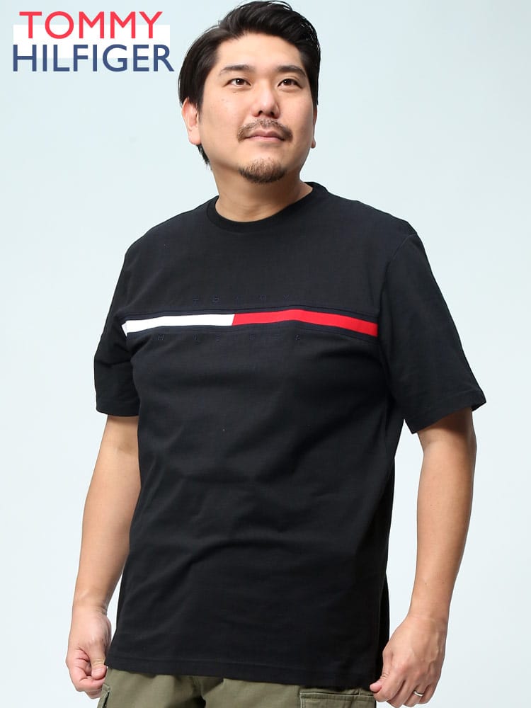TOMMY HILFIGER トミーヒルフィガー ライン フラッグ 刺繍 ロゴ クルーネック 半袖 Tシャツ TINO TEE 7849807 大きいサイズ メンズ 