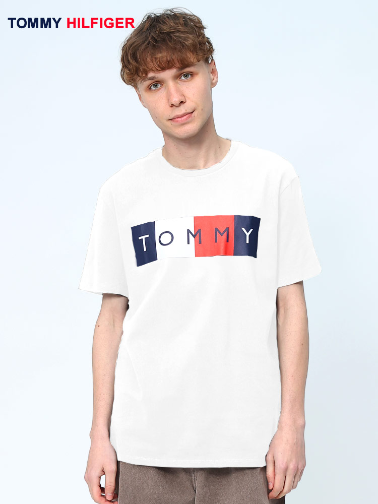 TOMMY HILFIGER (トミーヒルフィガー) ロゴプリント クルーネック 半袖