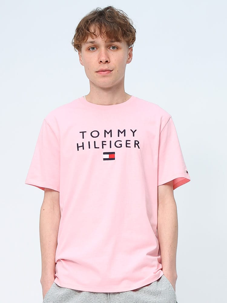 TOMMY HILFIGER (トミーヒルフィガー) ロゴ刺繍 クルーネック 半袖 Tシャツ STACKED TOMMY EMB TEE