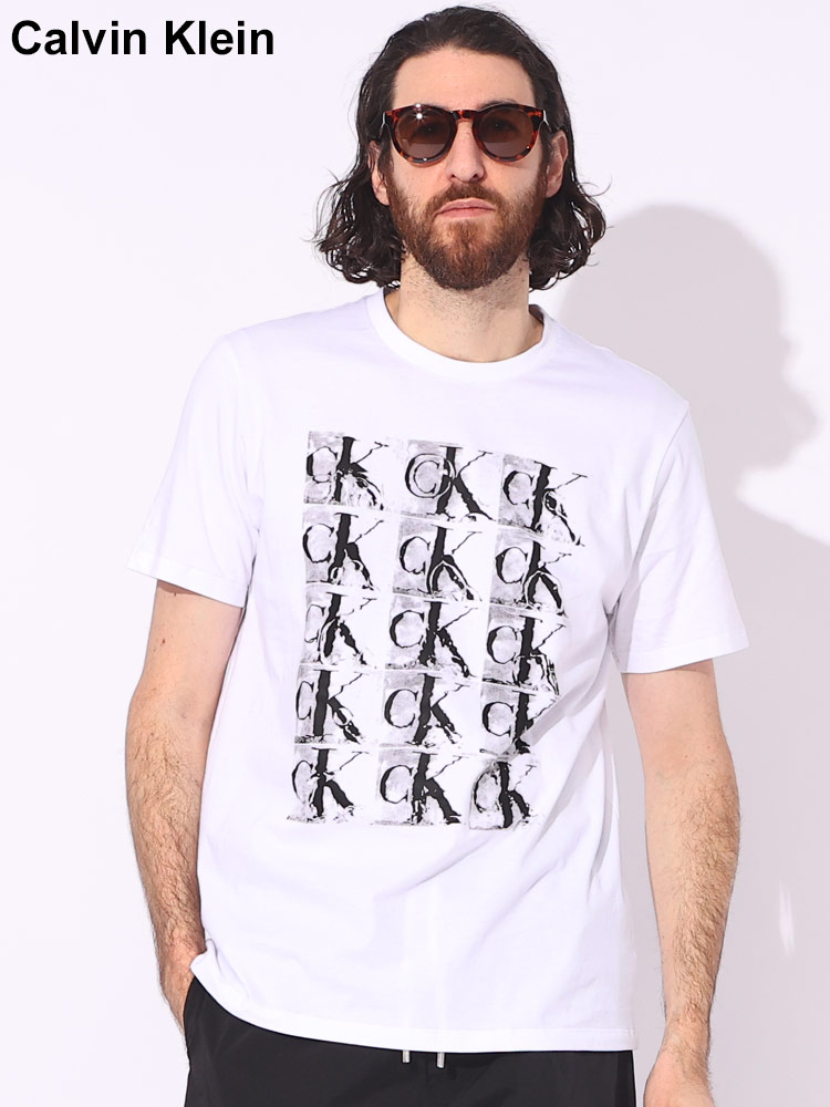 Calvin Klein (カルバンクライン) 綿100％ リピート ロゴ プリント 