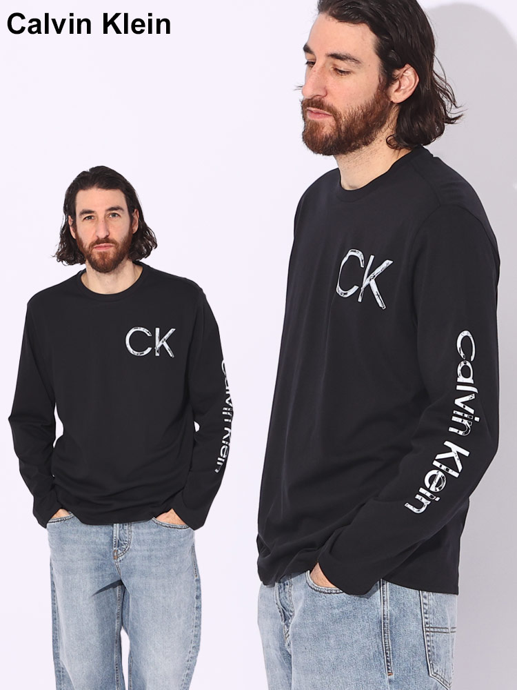 8,904円カルバンクライン Calvin Klein  cK プリントロゴ 長袖 シャツ