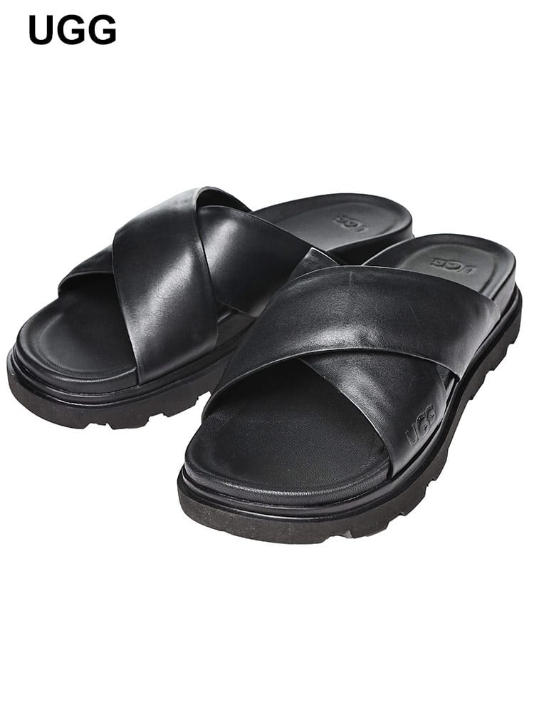 UGG (アグ) フルグレインレザー キャピトラ クロス スライドサンダル Capitola Cross Slide UGG1153076 ブランド メンズ 男性 シューズ