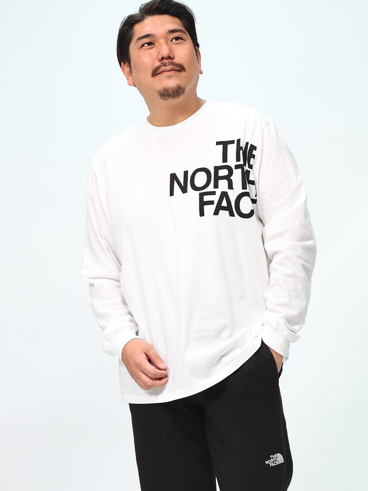 長袖 Tシャツ ビッグロゴプリント クルーネック  トップス ロンT 大きいサイズ メンズ