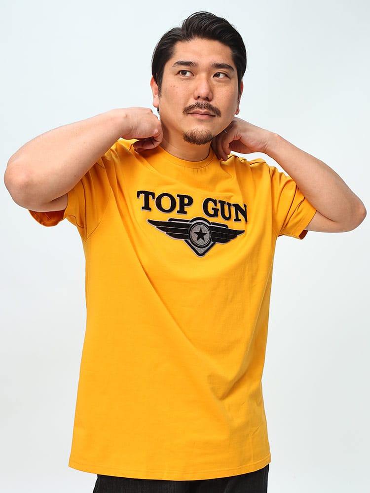 在庫処分 返品交換不可 在庫処分 返品交換不可 TOP GUN (トップガン) ストレッチ 3Dロゴ クルーネック 半袖 Tシャツ