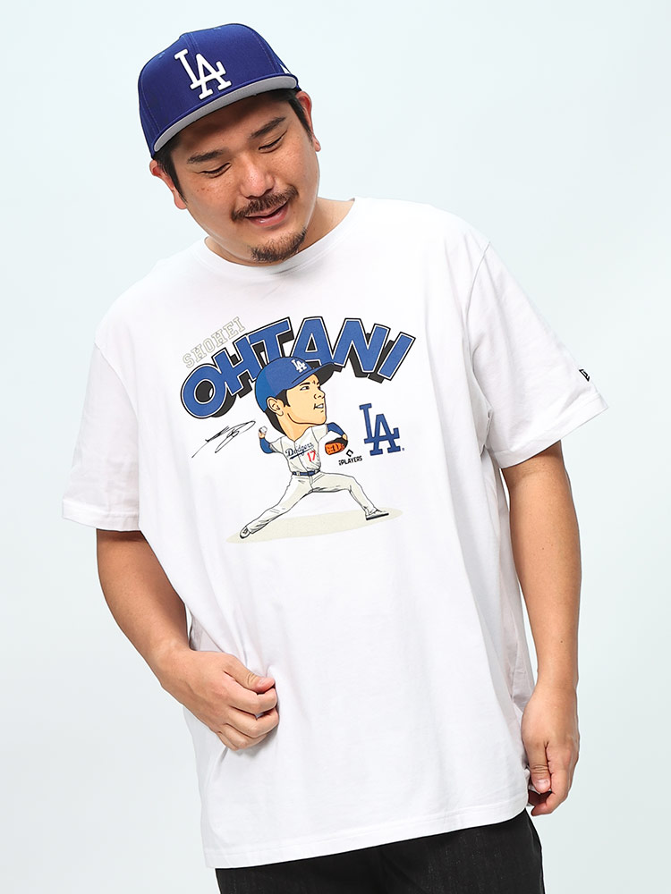 NEW ERA (ニューエラ) MLB×NEW ERA ドジャース サインプリント 半袖 Tシャツ | 大きいサイズの服【サカゼン公式通販】