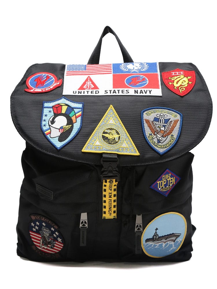 TOPGUN (トップガン) ナイロン アメリカンパッチワーク バックル開閉 ワイド バックパック TGB2101