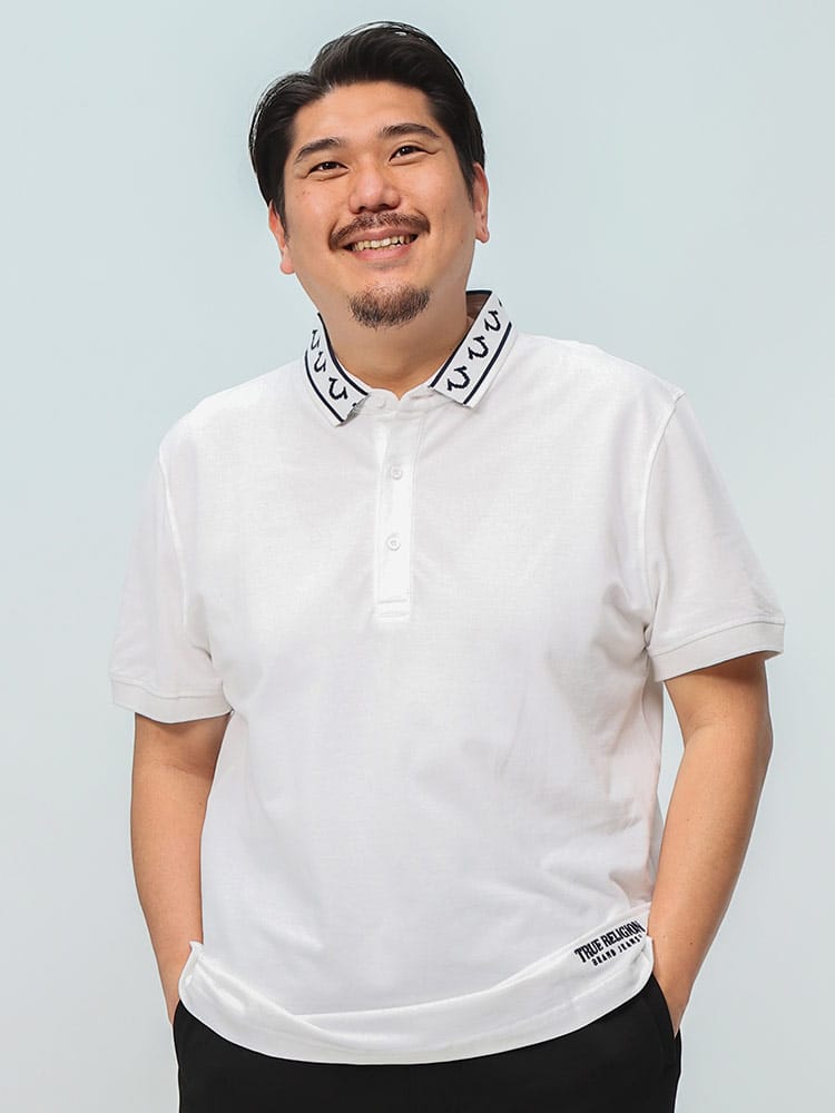 TRUE RELIGION (トゥルーレリジョン) コットン100％ 馬蹄衿ロゴ 半袖 ポロシャツ