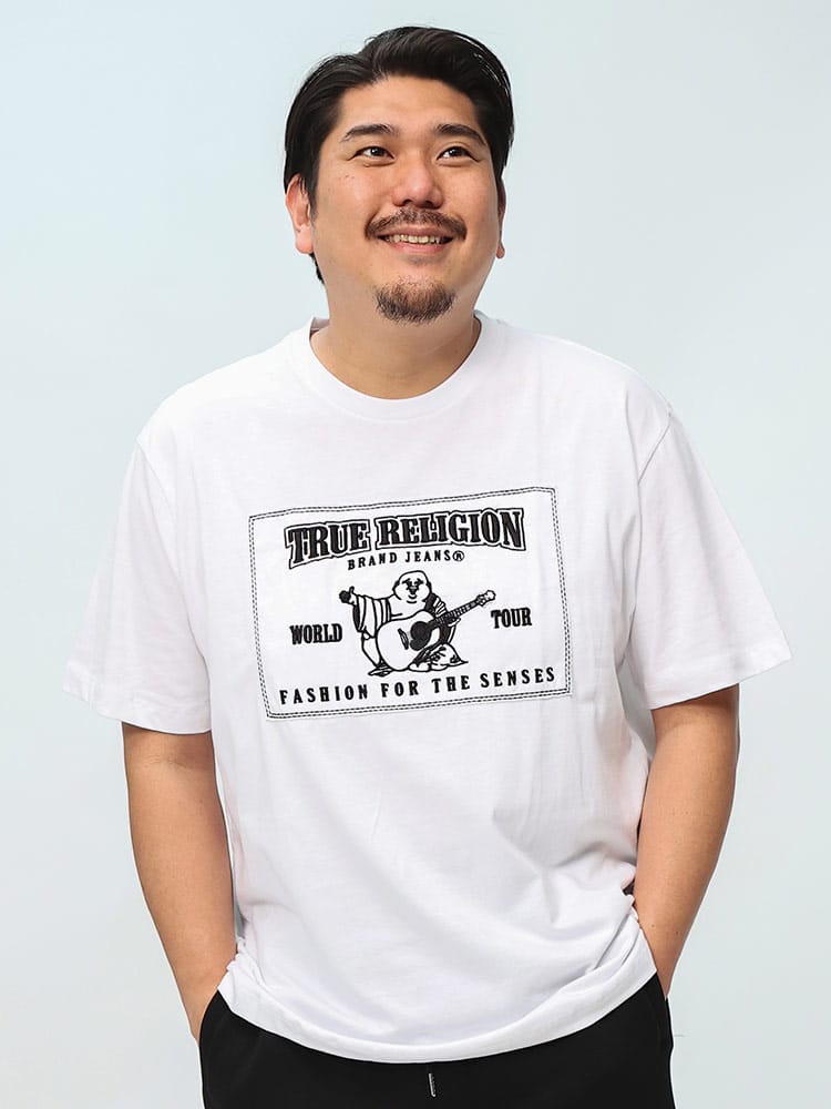 TRUE RELIGION (トゥルーレリジョン) ヴィンテージ アップリケ クルーネック 半袖 Tシャツ