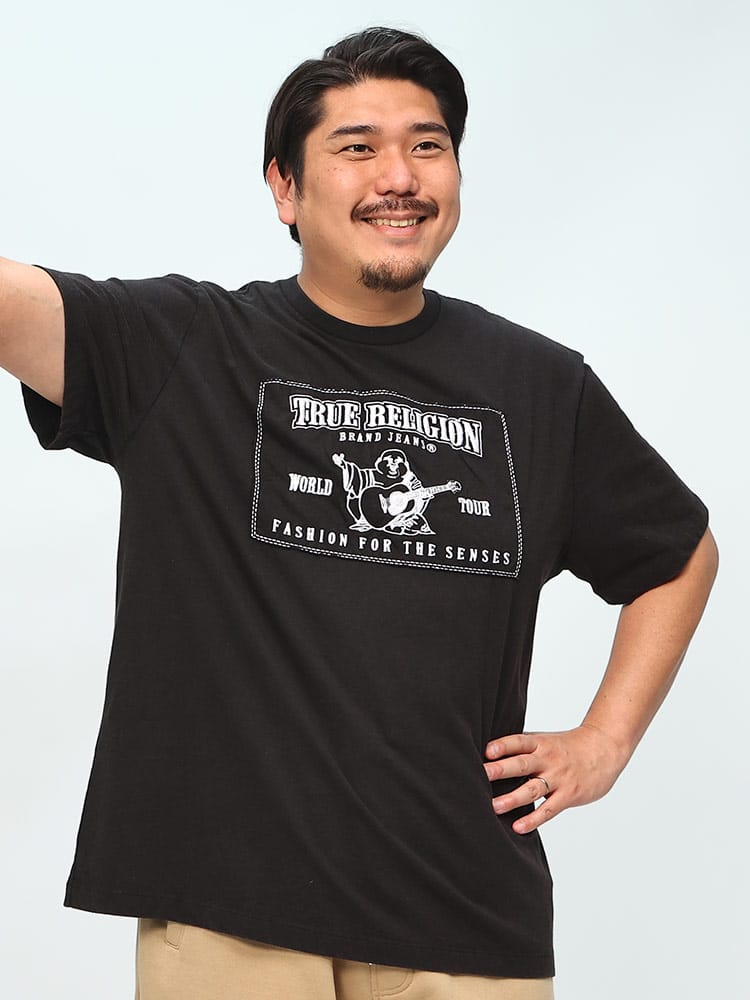 TRUE RELIGION (トゥルーレリジョン) ヴィンテージ アップリケ クルーネック 半袖 Tシャツ