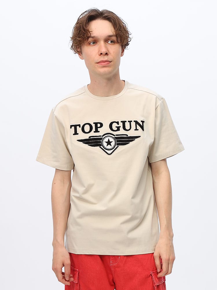 TOPGUN (トップガン) 3Dロゴ クルーネック 半袖 Ｔシャツ TMG2301