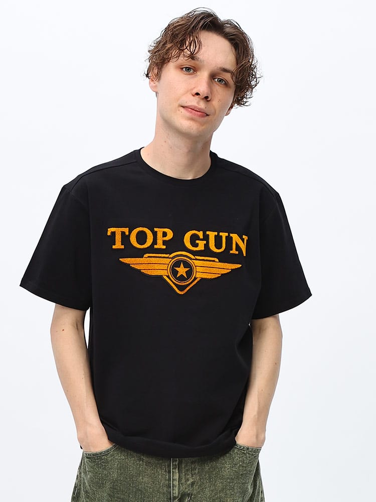 TOPGUN (トップガン) 3Dロゴ クルーネック 半袖 Ｔシャツ TMG2301