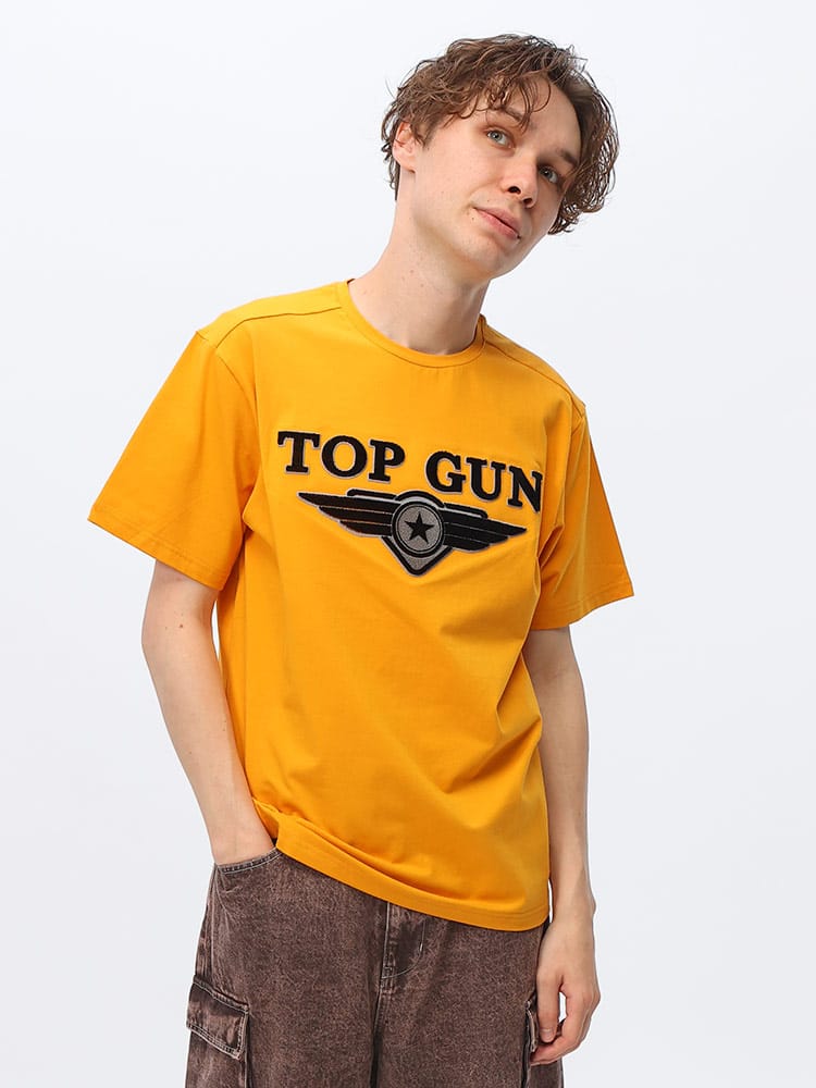 TOPGUN (トップガン) 3Dロゴ クルーネック 半袖 Ｔシャツ TMG2301