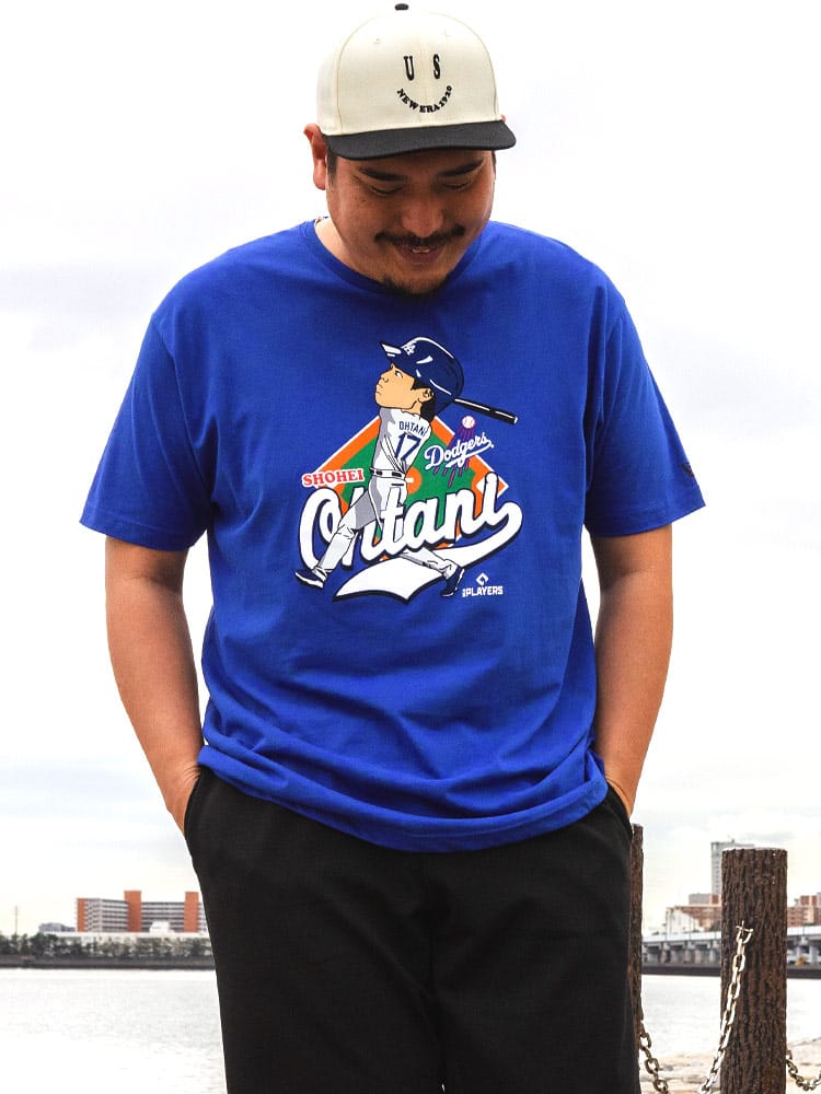 在庫処分 返品交換不可 半袖 Tシャツ 大谷翔平 ロサンゼルス ドジャース バッティング クルーネック トップス シャツ 大きいサイズ メンズ
