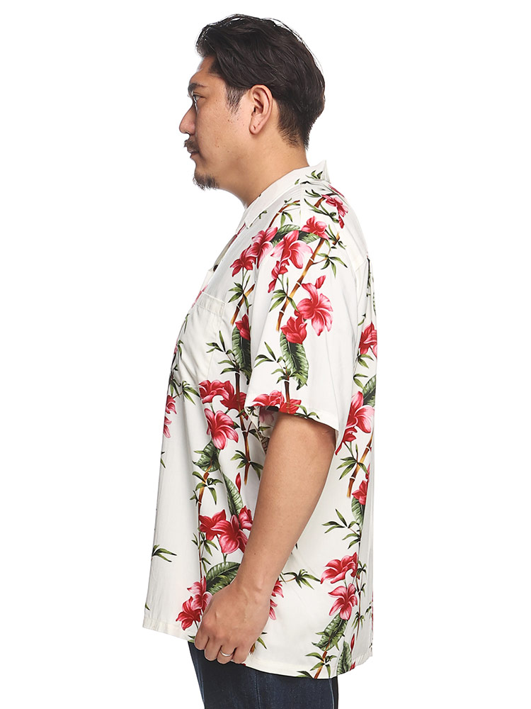 アロハシャツ MADE IN HAWAII レーヨン100％ プルメリア柄 オープンカラー トップス 大きいサイズ メン |  大きいサイズの服【サカゼン公式通販】