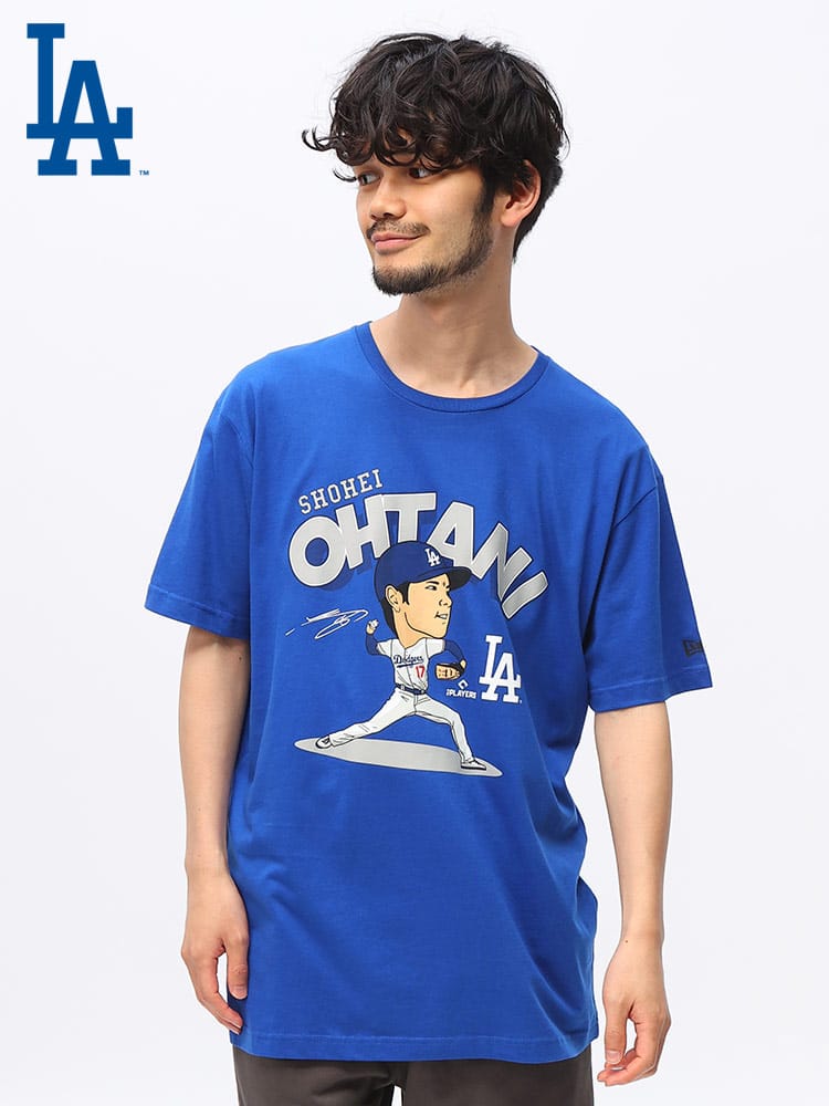 NEW ERA (ニューエラ) NEW ERA×MLB ドジャース 大谷翔平 ピッチングプリント 半袖 Tシャツ 14367851