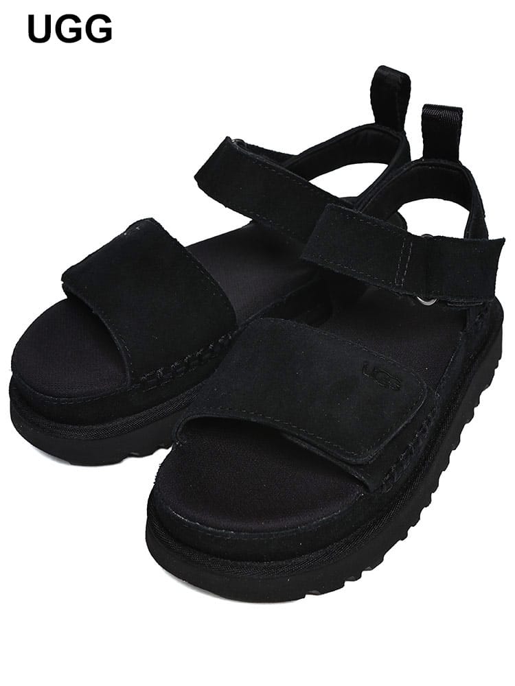 UGG (アグ) スエードアッパー ロゴ ストラップサンダル GOLDENSTAR