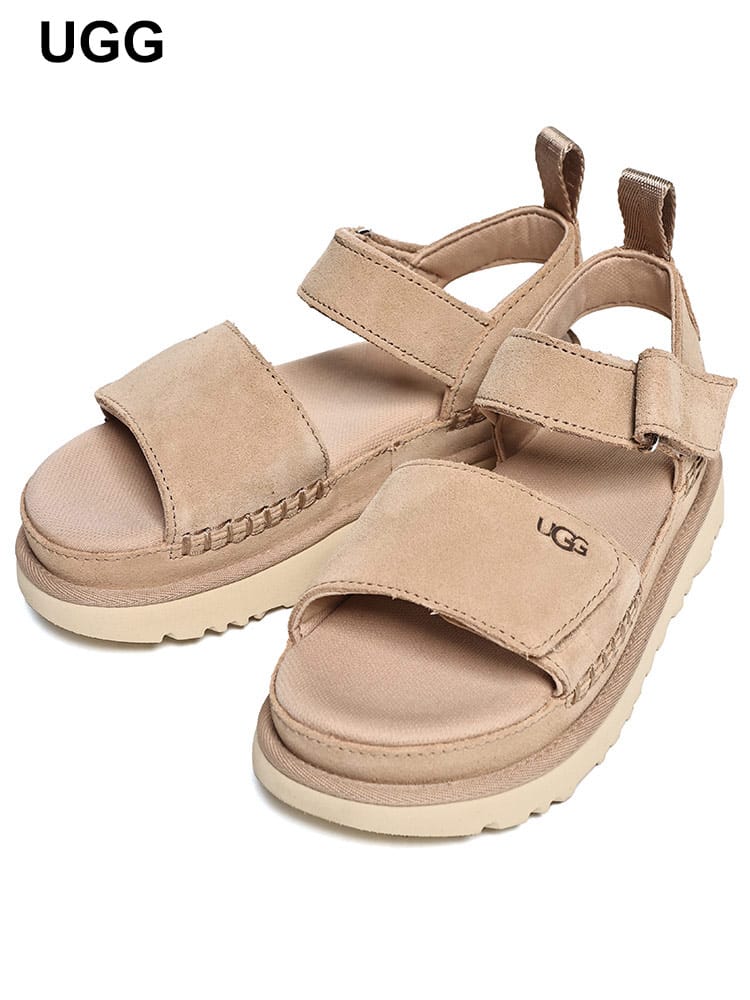 UGG (アグ) スエードアッパー ロゴ ストラップサンダル GOLDENSTAR