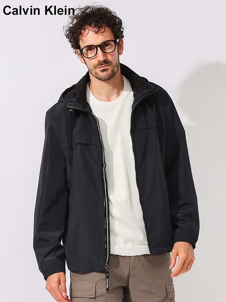 Calvin Klein (カルバンクライン) 撥水 裏メッシュ 無地 フルジップ ブルゾン CKCM430137 メンズ