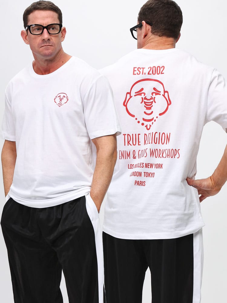 半袖 Tシャツ ペイントタッチ バックプリント SS RAISED PAINT TEE トップス コットン 大きいサイズ メンズ