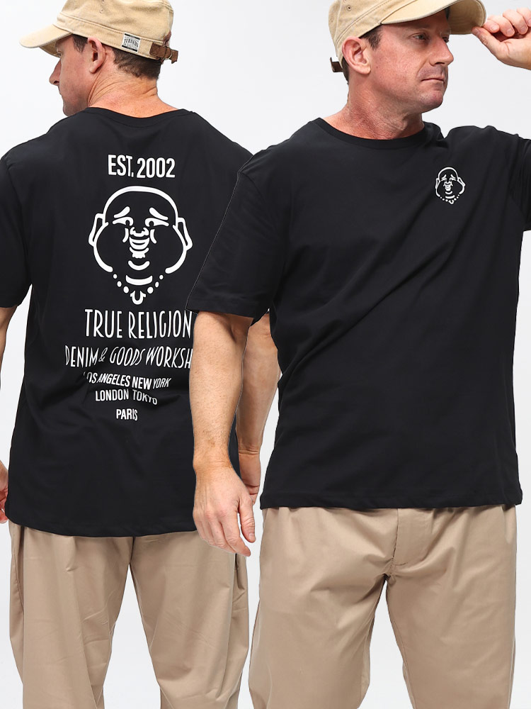 半袖 Tシャツ ペイントタッチ バックプリント SS RAISED PAINT TEE トップス コットン 大きいサイズ メンズ