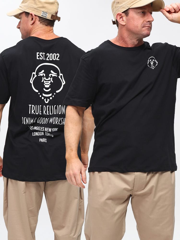半袖 Tシャツ ペイントタッチ バックプリント SS RAISED PAINT TEE トップス コットン 大きいサイズ メンズ