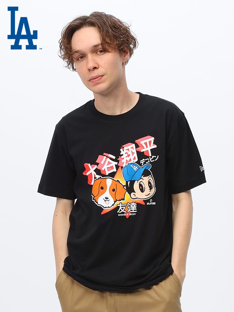 NEW ERA (ニューエラ) NEW ERA×MLB 大谷翔平×デコピン プリント 半袖 Tシャツ 14367859