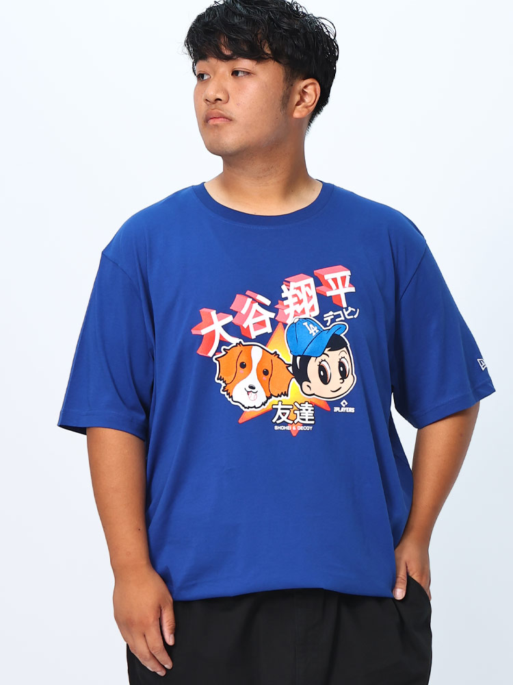 半袖 Tシャツ NEW ERA×MLB 大谷翔平×デコピンプリント トップス シャツ 大きいサイズ メンズ