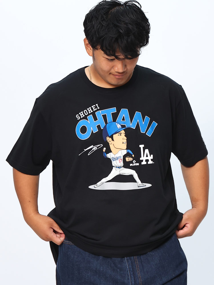 半袖 Tシャツ NEW ERA×MLB 大谷翔平×デコピンプリント トップス シャツ 大きいサイズ メンズ
